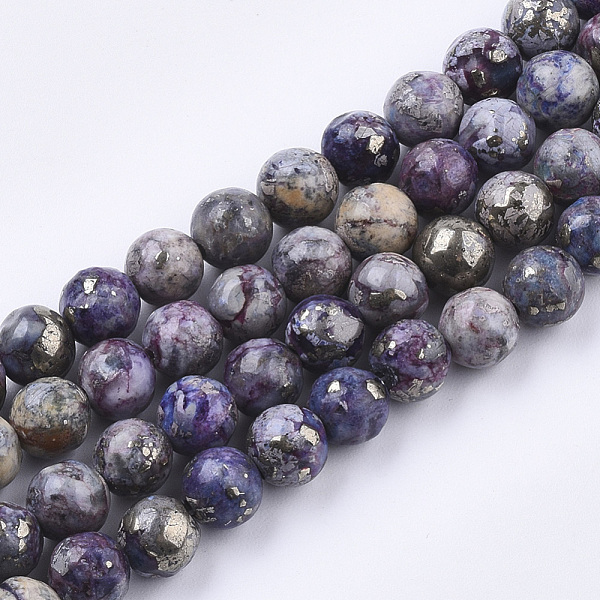 

PandaHall Assembled Natural Bronzite and Synthetic Turquoise Beads Strands, Dyed, Round, Dark Orchid, 6~6.5mm, Hole: 0.9mm, about..., Purple
