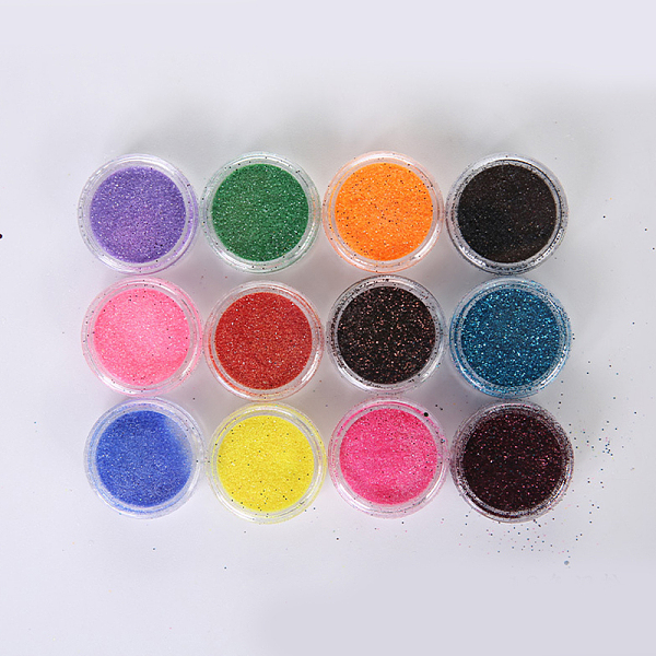 

PandaHall Shiny Laser Nail Glitter Dust Powder, DIY Nail Art Decoration, Mixed Color, about 12box/set Pigment Others Multicolor