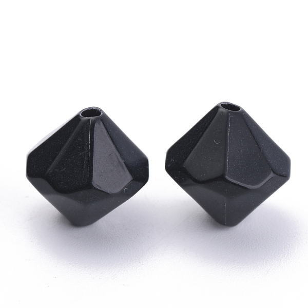 

PandaHall Opaque Acrylic Beads, Bicone, Black, 12x12mm, Hole: 2mm, about 630pcs/500g Acrylic Bicone Black