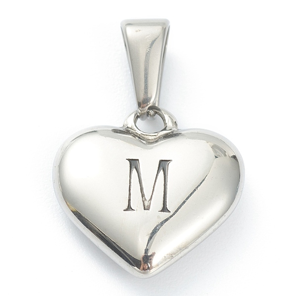 

PandaHall 304 Stainless Steel Pendants, Heart with Black Letter, Stainless Steel Color, Letter.M, 16x16x4.5mm, Hole: 7x3mm 304 Stainless...