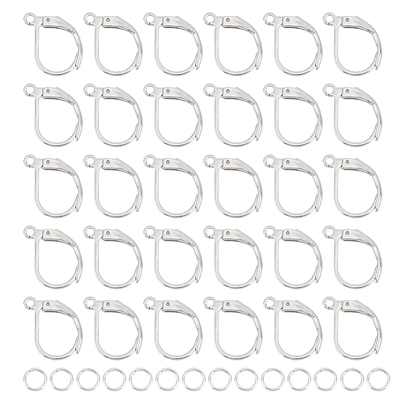 

PandaHall Unicraftale 40Pcs 201 Stainless Steel Leverback Earrings Findings, with Horizontal Loops and 60pcs 304 Stainless Steel Open Jump...