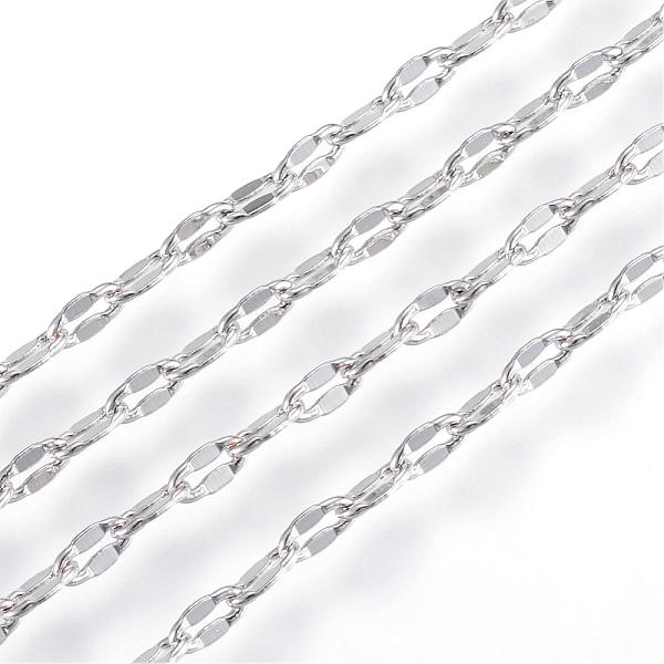 

PandaHall Brass Dapped Chains, Cable Chains, with Spool, Soldered, Flat Oval, Real Platinum Plated, 5x2x0.5mm, about 32.8 Feet(10m)/roll...
