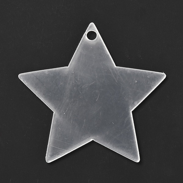 

PandaHall Christmas Theme Star Acrylic Transparent Pendant Decorations, for Paint DIY Ornament Projects and Crafts, White, 70x70x2mm, Hole...