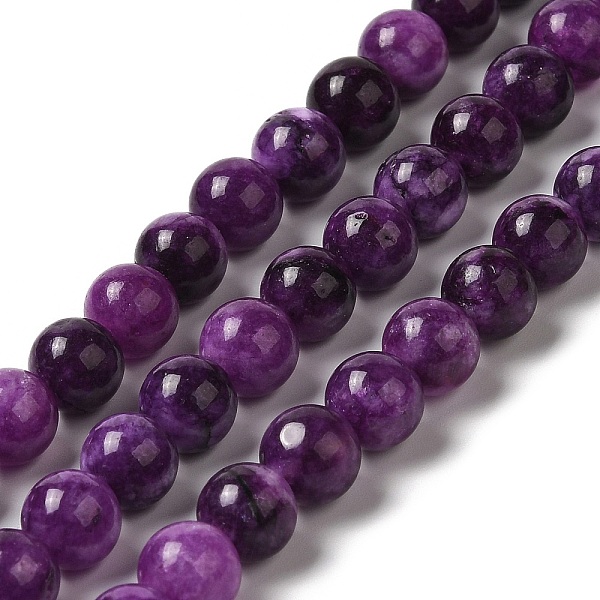 

PandaHall Natural Dyed Jade Beads Strands, Round, Purple, 8.5mm, Hole: 0.8mm, about 45~46pcs/strand, 14.69''~15.04''(37.3~38.2cm) Other Jade...