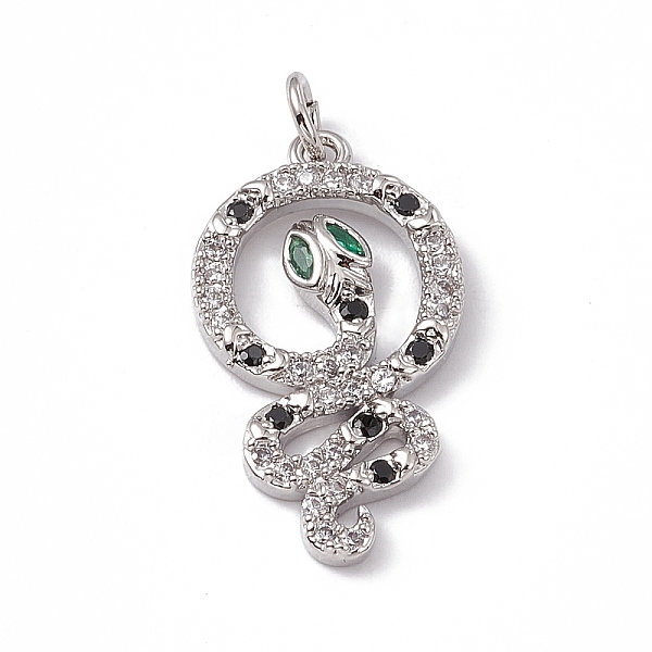 

PandaHall Brass Micro Pave Cubic Zirconia Pendants, Snake Charm, Platinum, 28.5x14.5x3mm, Hole: 3mm Brass+Cubic Zirconia Snake Clear