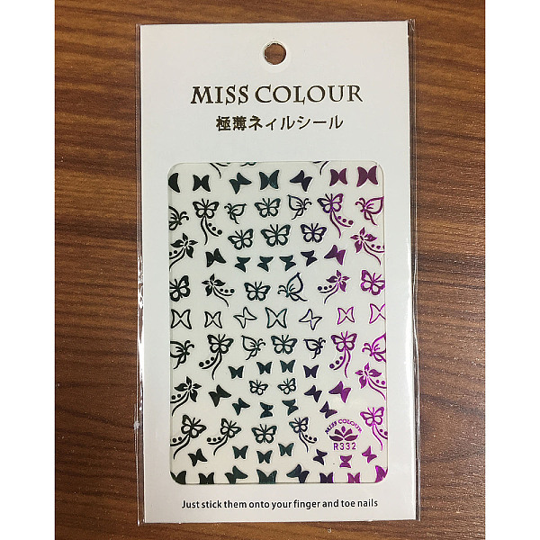 

PandaHall Laser Nail Art Stickers Decals, Self-Adhesive, for Nail Tips Decorations, Butterfly Pattern, 94x63x0.1mm Paper Butterfly