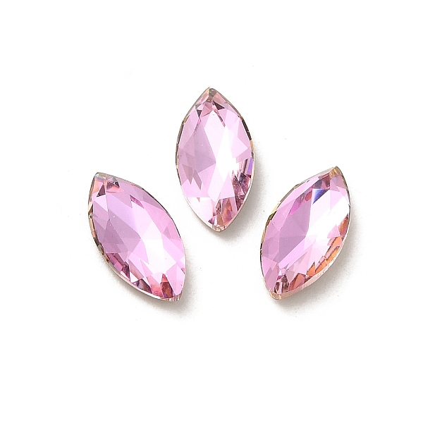 

PandaHall Glass Rhinestone Cabochons, Point Back & Back Plated, Faceted, Horse Eye, Light Rose, 10x5x3mm Glass Rhinestone Horse Eye Pink