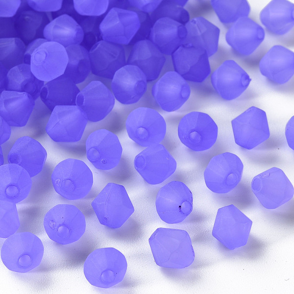 

PandaHall Frosted Acrylic Beads, Faceted, Cone, Lilac, 6x5.5mm, Hole: 1.5mm, about 677pcs/50g Acrylic Cone Purple
