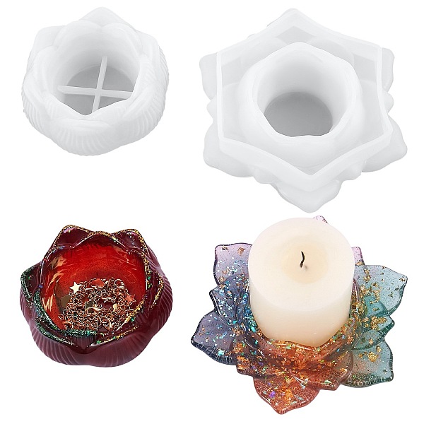 

PandaHall 2Pcs 2 Styles Candle Holder Silicone Molds, Resin Casting Molds, For UV Resin, Epoxy Resin Craft Making, White, 1pc/style Silicone...