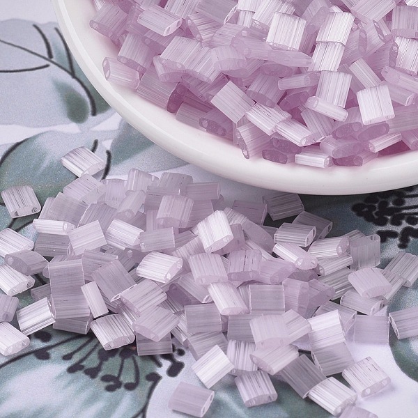 

PandaHall MIYUKI TILA Beads, Japanese Seed Beads, 2-Hole, (TL2551) Pale Rose Silk Satin, 5x5x1.9mm, Hole: 0.8mm, about 118pcs/10g Glass..., Purple