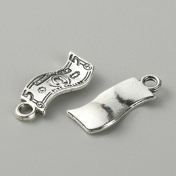 

PandaHall Tibetan Style Alloy Pendants, Dollar Charms, Antique Silver, 18x7.5x1mm, Hole: 2mm, 60pcs/bag Alloy Others