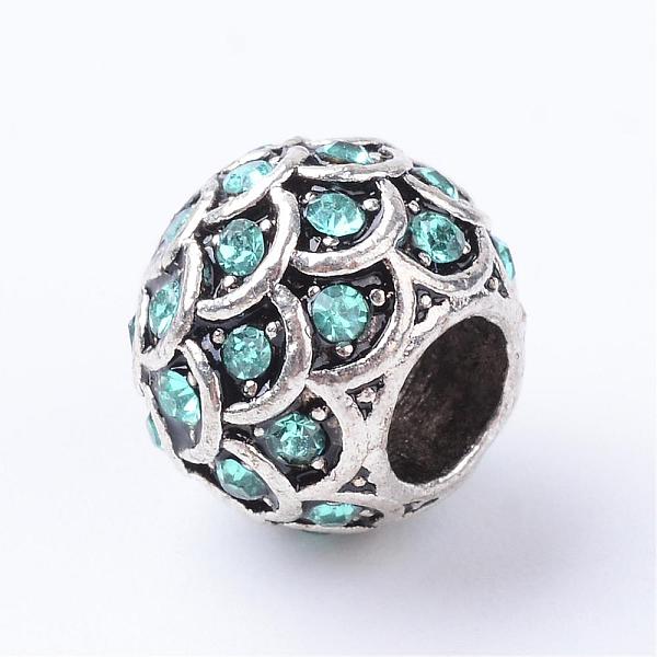 Alloy Rhinestone European Beads