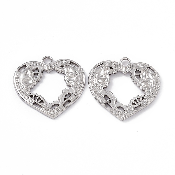 

PandaHall 304 Stainless Steel Pendants, Heart Charm, Stainless Steel Color, 24.5x25x1.5mm, Hole: 2.8mm 304 Stainless Steel Heart