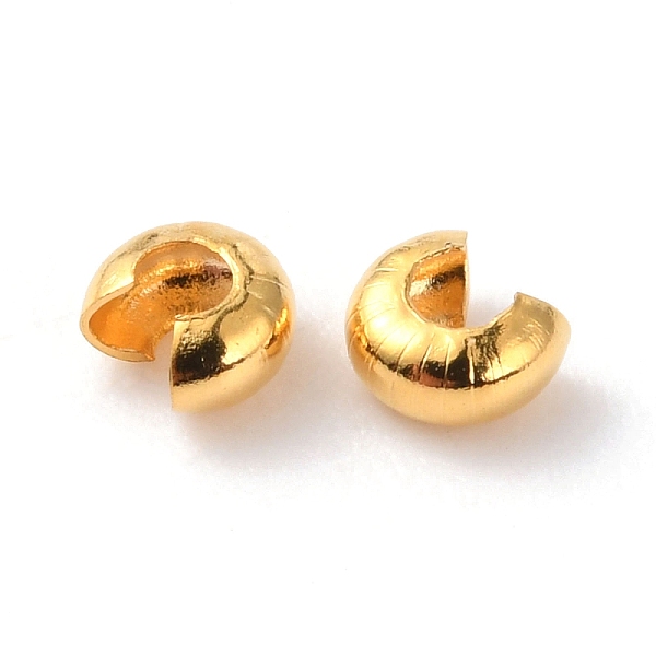 

PandaHall 304 Stainless Steel Crimp Beads Cover, Golden, 3x1.5mm, Hole: 1mm 304 Stainless Steel
