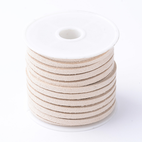 

PandaHall Faux Suede Cord, Faux Suede Lace, Wheat, 4x1.5mm, about 5.46 yards(5m)/roll, 25rolls/bag Faux Suede Orange