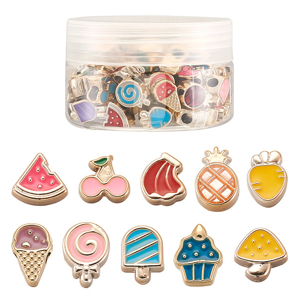 

PandaHall Craftdady 100Pcs 10 Style UV Plating Acrylic European Beads, with Enamel, Large Hole Beads, Mixed Shapes, Mixed Color, 10pcs/style..., Multicolor
