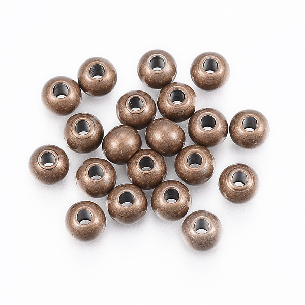 

PandaHall 304 Stainless Steel Beads, Round, Red Copper, 8x6.5mm, Hole: 3mm 304 Stainless Steel Round