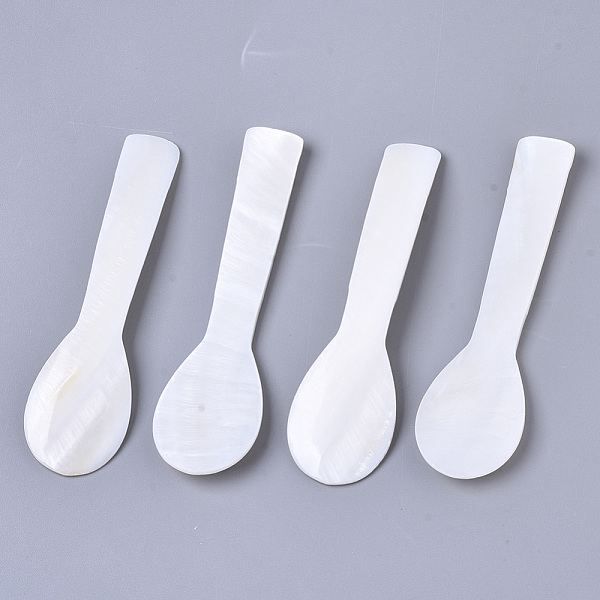 

PandaHall Natural Freshwater Shell Spoons, Mother of Pearl Caviar Spoons, Seashell Color, 80~81x22~23x3mm Shell
