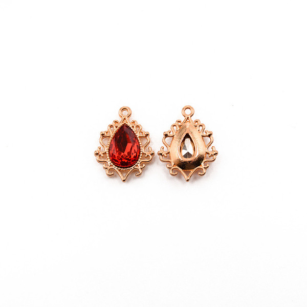 

PandaHall Alloy Pendants, with Rhinestone, Cadmium Free & Lead Free, Light Gold, Teardrop, Red, 25x19x5mm, Hole: 1.6mm Alloy+Rhinestone...