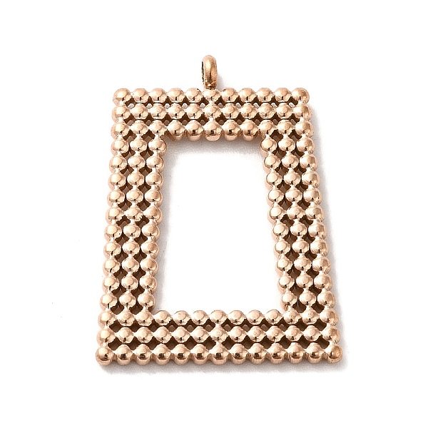 

PandaHall Ion Plating(IP) 304 Stainless Steel Pendants, Trapezoid Charm, Rose Gold, 27x20x1.5mm, Hole: 1.8mm 304 Stainless Steel Trapezoid