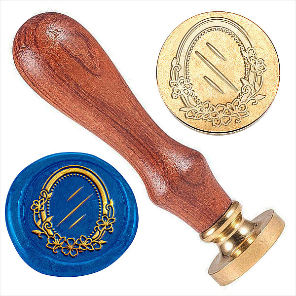 

PandaHall Golden Plated Brass Sealing Wax Stamp Head, with Wood Handle, for Envelopes Invitations, Gift Cards, Oval, 83x22mm, Head: 7.5mm...