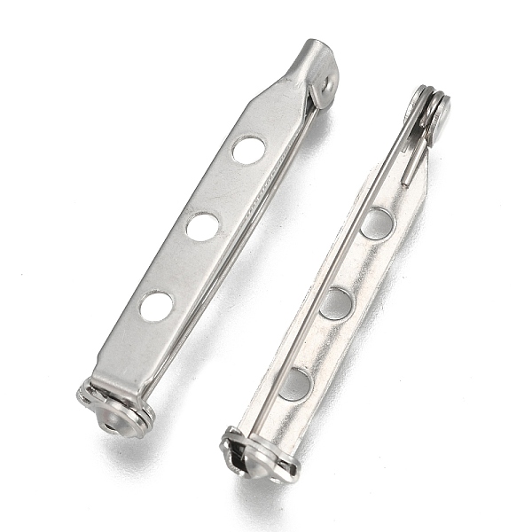 

PandaHall 304 Stainless Steel Brooch Findings Sets, Back Bar Pins, with Hole, Stainless Steel Color, 33x5.5x6mm, Pin: 0.6mm 304 Stainless...