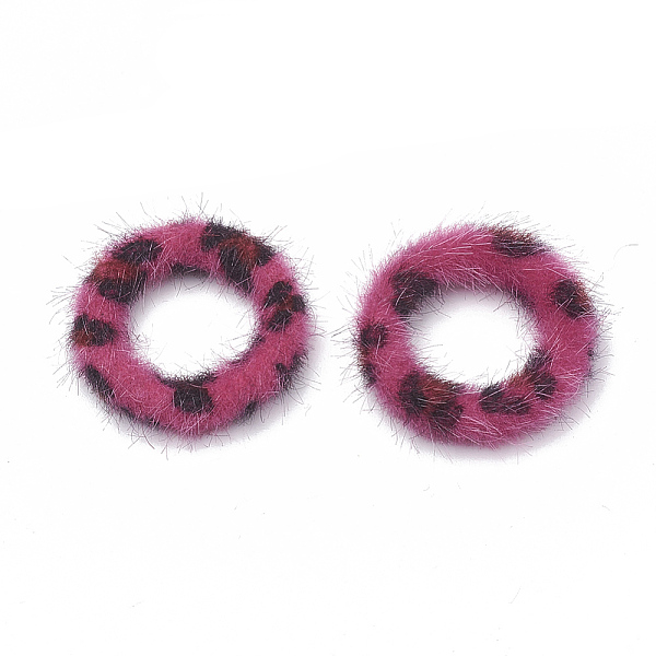 

PandaHall Faux Mink Fur Covered Linking Rings, with Aluminum Bottom, Ring, Platinum, Hot Pink, 27x4mm Aluminum Ring Pink