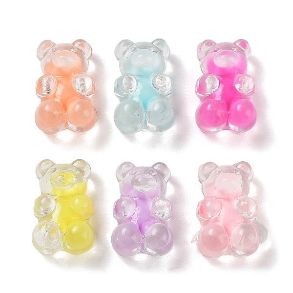 

PandaHall Transparent Acrylic Beads, Bear, Bead in Bead, Mixed Color, 18x11.5x8.5mm, Hole: 2.5mm, about 438pcs/500g Acrylic Bear Multicolor