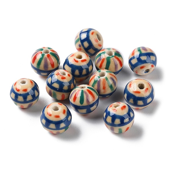 

PandaHall Handmade Porcelain Beads, Famille Rose Porcelain, Round, Antique White, 10mm, Hole: 1.6mm Porcelain Round