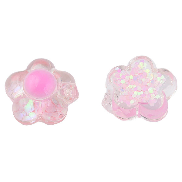 

PandaHall Transparent Epoxy Resin Cabochons, with Paillettes, Flower, Pink, 20x19x11mm Epoxy Resin Flower Pink
