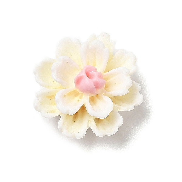 

PandaHall Opaque Resin Cabochons, 3D Flower, White, 11.5x6.5mm Resin Flower White