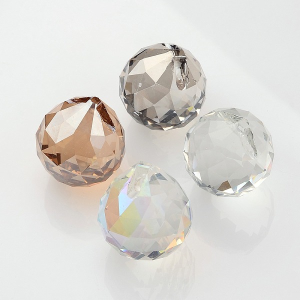 

PandaHall Faceted Round Glass Pendants, Mixed Color, 23~25x21mm, Hole: 2mm Glass Round Multicolor