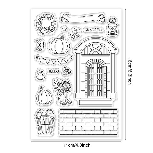 

PandaHall PVC Plastic Stamps, for DIY Scrapbooking, Photo Album Decorative, Cards Making, Stamp Sheets, Pumpkin Pattern, 16x11x0.3cm Plastic...