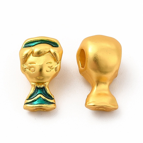 

PandaHall Rack Plating Alloy Enamel Beads, Boy, Matte Gold Color, 14.5x8.5x8mm, Hole: 3.5mm Alloy+Enamel Human Green