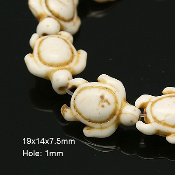 

PandaHall Synthetic Magnesite Beads, Dyed, Tortoise, Seashell Color, 19x14x7.5mm, hole: 1mm, 15.2 inch, 23pcs/strand Magnesite Tortoise