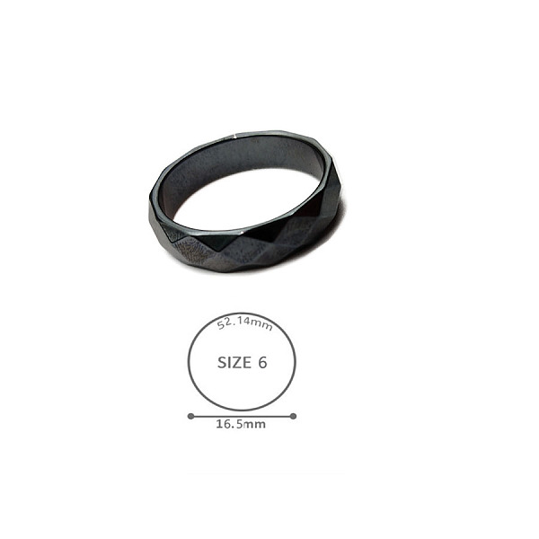 

PandaHall Synthetic Hematite Plain Band Rings, US Size 6(16.5mm) Hematite Flat