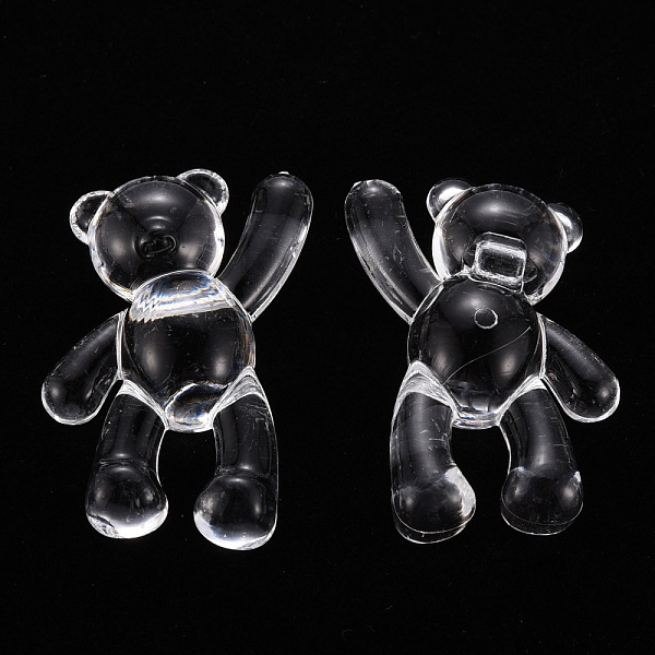 

PandaHall Transparent Acrylic Beads, Bear, Clear, 37x28x13mm, Hole: 2.5mm, about 133pcs/500g Acrylic Bear Clear