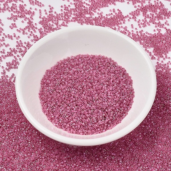 

PandaHall MIYUKI Delica Beads, Cylinder, Japanese Seed Beads, 11/0, (DB1742) Rose Lined Opal AB, 1.3x1.6mm, Hole: 0.8mm, about 2000pcs/10g..., Purple