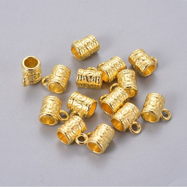 

PandaHall Tibetan Style Alloy Tube Bails, Loop Bails, Bail Beads, Column, Golden, Lead Free and Cadmium Free, 9x7mm, Hole: 2.5mm, Inner...