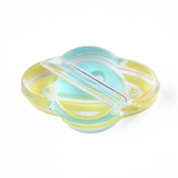 

PandaHall Transparent Acrylic Enamel Beads, Planet, Turquoise, 16.5x27.5x9mm, Hole: 3.5mm Acrylic Planet Green