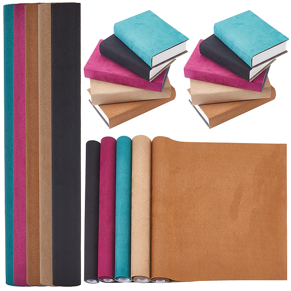 5 Sheets 5 Colors Faux Suede Book Covers
