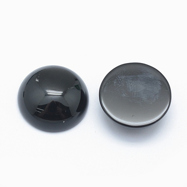 

PandaHall Natural Obsidian Cabochons, Flat Round, 16x6mm Obsidian Flat Round