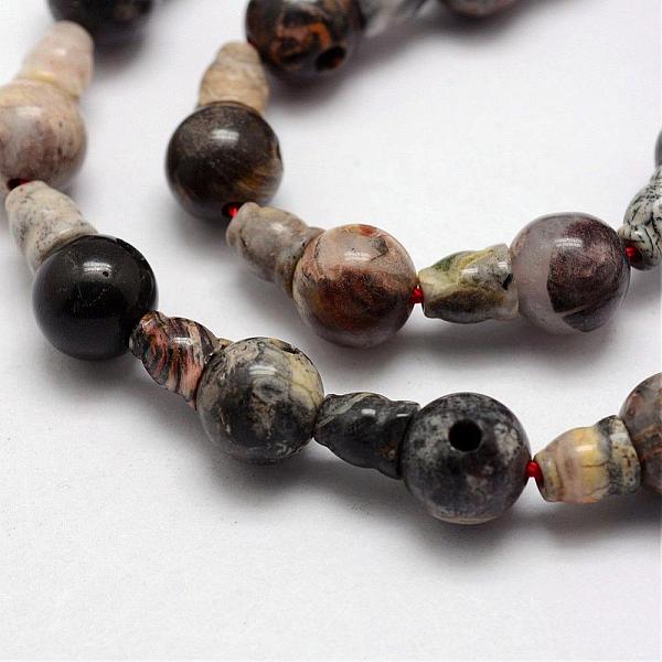 

PandaHall Natural Silver Leaf Jasper 3-Hole Guru Bead Strands, for Buddhist Jewelry Making, T-Drilled Beads, 16.5~18mm, Hole: 2~3mm...