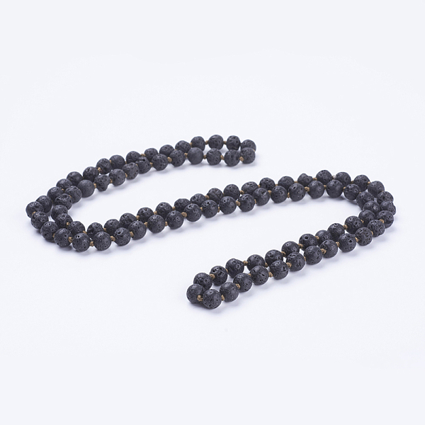 

PandaHall Natural Lava Rock Beaded Necklaces, Round, 60''(152.4cm) Lava Rock