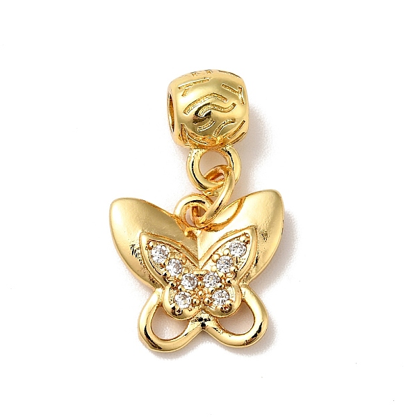 

PandaHall Rack Plating Brass Micro Pave Clear Cubic Zirconia Pendants, Long-Lasting Plated, Cadmium Free & Lead Free, Butterfly, Real 18K...