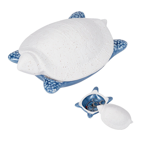 

PandaHall Turtle Ceramic Jewelry Dish Tray, Ocean Style Porcelain Storage Jar with Lid Ring Earring Holder Storage Containers for Jewelry...