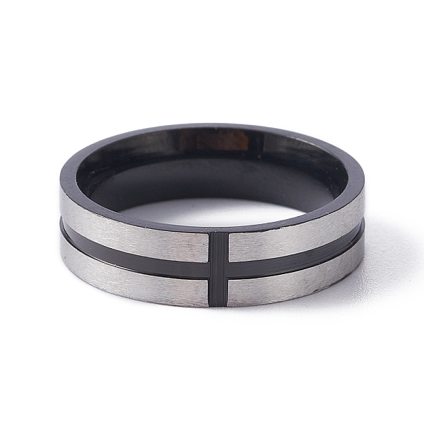 

PandaHall Stainless Steel Plain Band Rings, Cross Grooved Ring for Men Women, Gunmetal & Stainless Steel Color, US Size 9(18.9mm) Stainless...