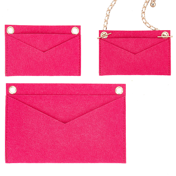 

PandaHall WADORN 2 Sizes Purse Felt Organizer Insert, Women Pochette Conversion Kit Rectangle Wallet Insert Liner with Eyelets Multi-Pocket...