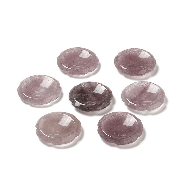 

PandaHall Natural Strawberry Quartz Worry Stones, Flower Shape, 37.5~38x38x7~7.5mm Strawberry Quartz Flower