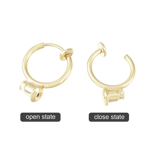 

PandaHall Brass Clip-on Earring Converters Findings, for Non-Pierced Ears, Nickel Free, Real 18K Gold Plated, 17x13x4.5mm, Hole: 0.5mm Brass